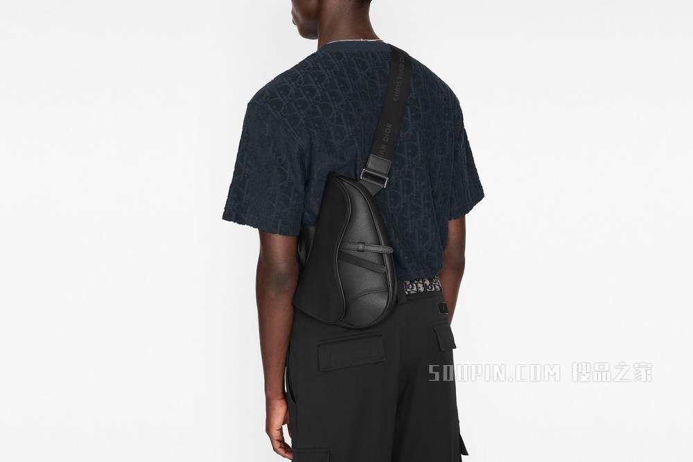 马鞍包 黑色粒面牛皮革