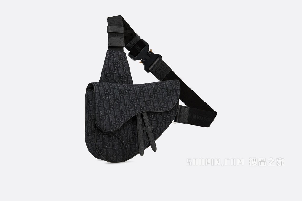 马鞍包 黑色 Oblique 印花