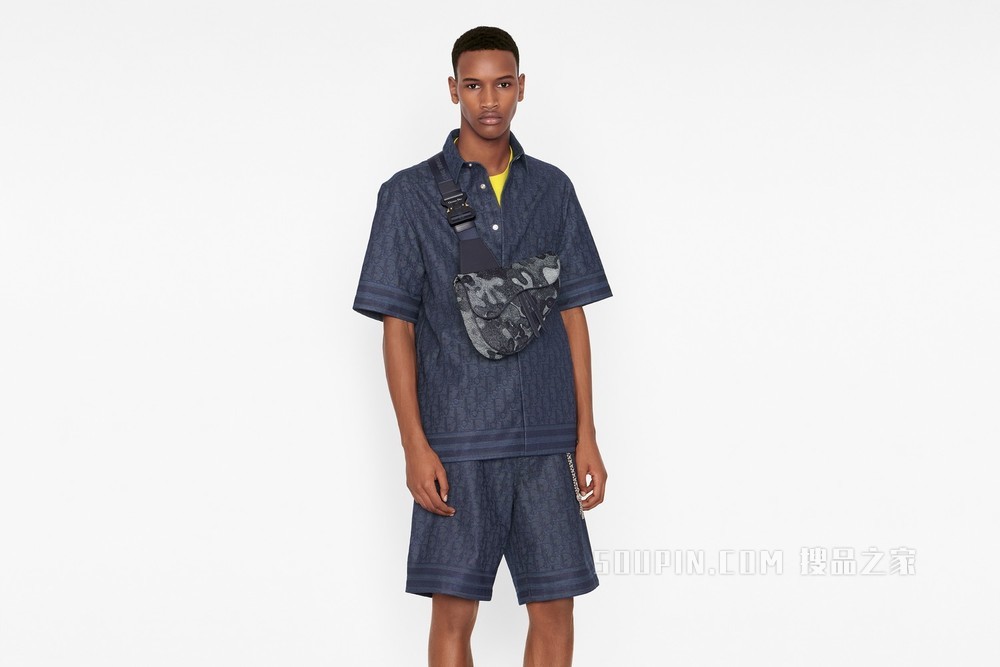 DIOR AND PETER DOIG 马鞍包 牛仔迷彩提花图案