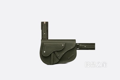 马鞍手拿包 橄榄色粒面牛皮革