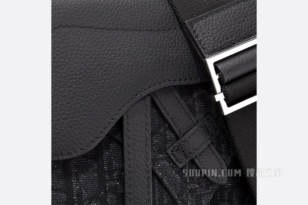 马鞍包 黑色 Oblique 印花
