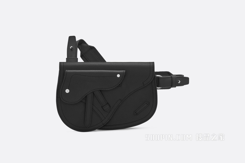 马鞍包 黑色粒面牛皮革