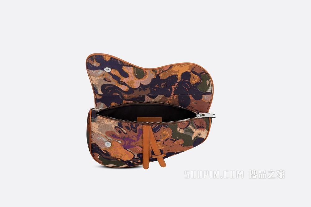 DIOR AND PETER DOIG 马鞍包 干邑色迷彩提花图案