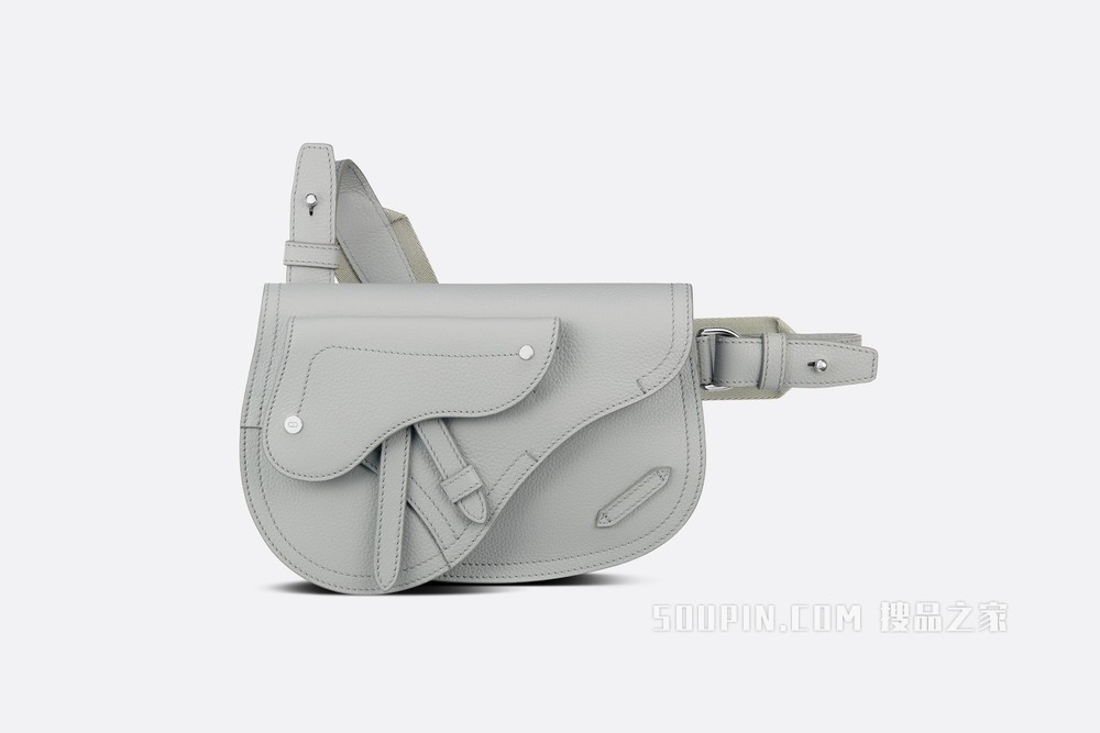 马鞍包 迪奥灰粒面牛皮革