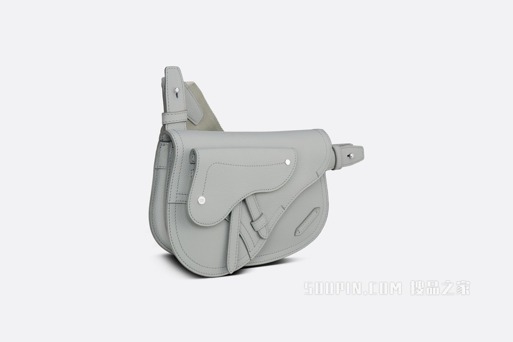 马鞍包 迪奥灰粒面牛皮革