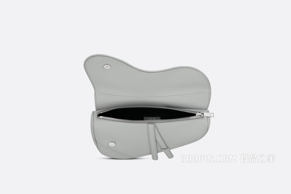 马鞍包 迪奥灰粒面牛皮革