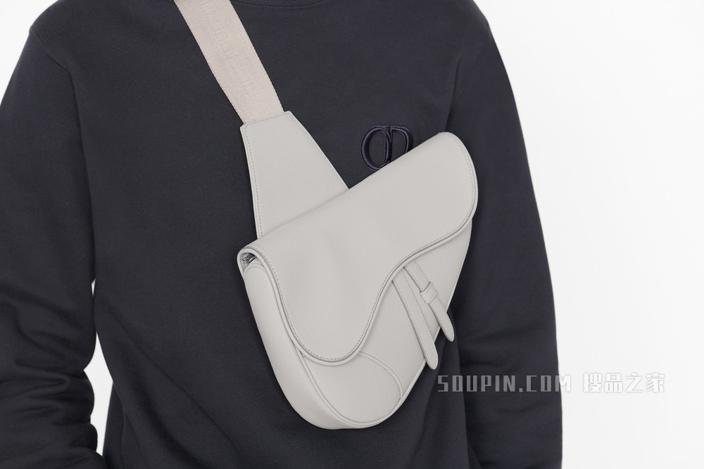 马鞍包 迪奥灰粒面牛皮革