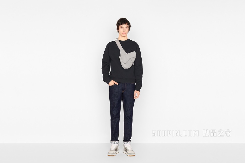 马鞍包 迪奥灰粒面牛皮革