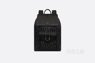 Motion 双肩背包 黑色科技面料和粒面牛皮革 Oblique Mirage 印花