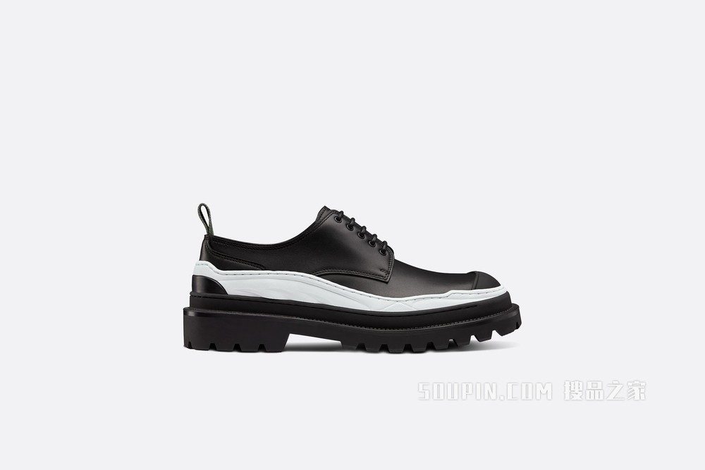 DIOR AND SACAI 德比鞋 黑色光滑牛皮革