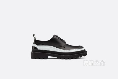 DIOR AND SACAI 德比鞋 黑色光滑牛皮革