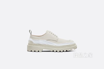 DIOR AND SACAI 德比鞋 奶油白色磨砂牛皮革