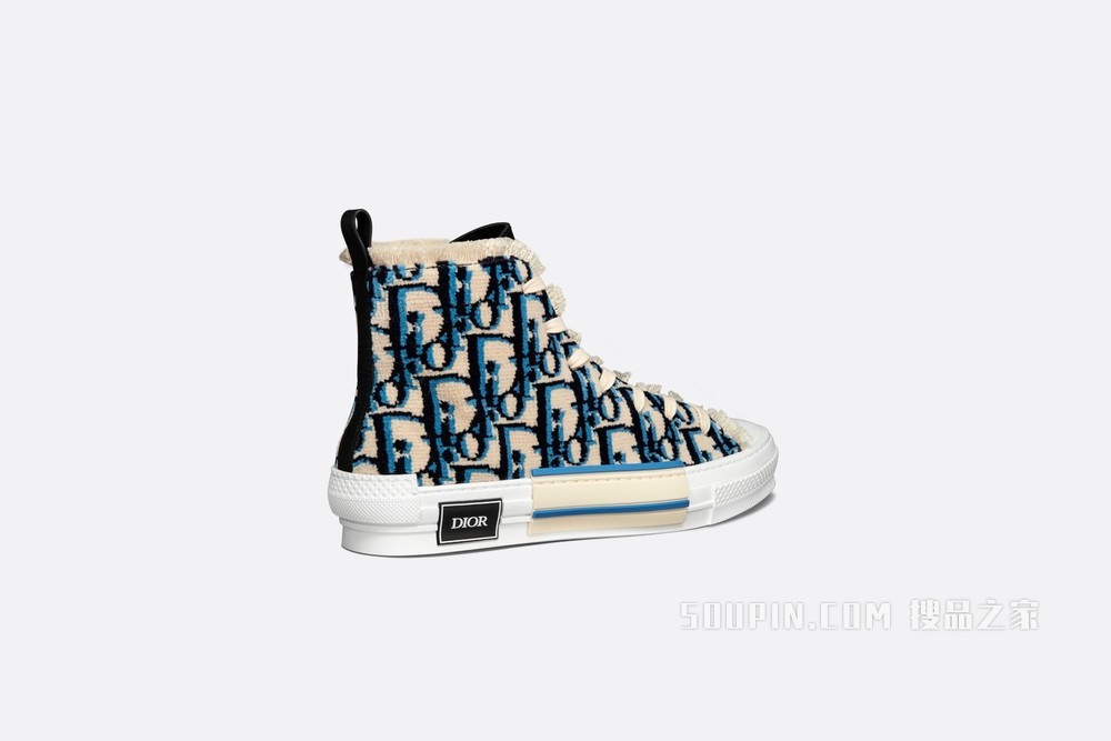 B23 高帮运动鞋 米色、黑色和海军蓝色 Oblique Tapestry 刺绣