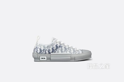 B23 低帮运动鞋 白色和海军蓝色 Oblique 印花帆布