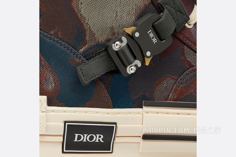 DIOR AND PETER DOIG B23 高帮运动鞋 棕色迷彩提花图案