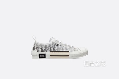 B23 低帮运动鞋 白色和黑色 Oblique 印花帆布