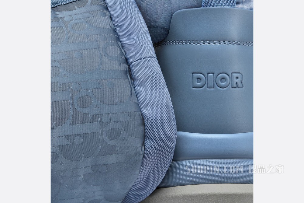 Dior Snow 及踝靴 蓝色光滑牛皮革和绗缝科技面料 Oblique 印花