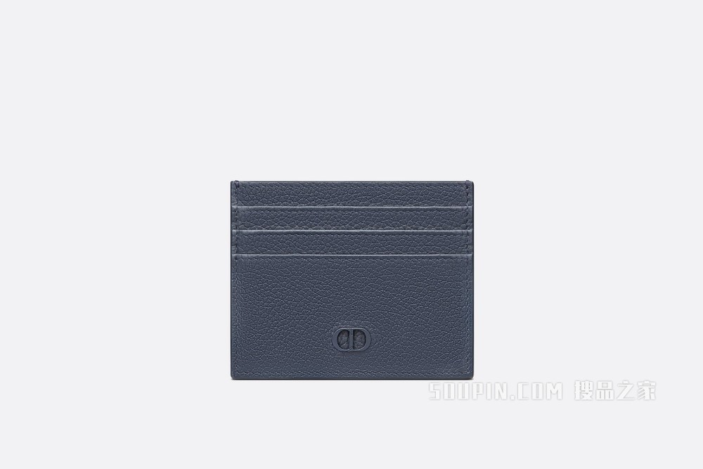 卡夹 海军蓝色粒面牛皮革“CD Icon”标志