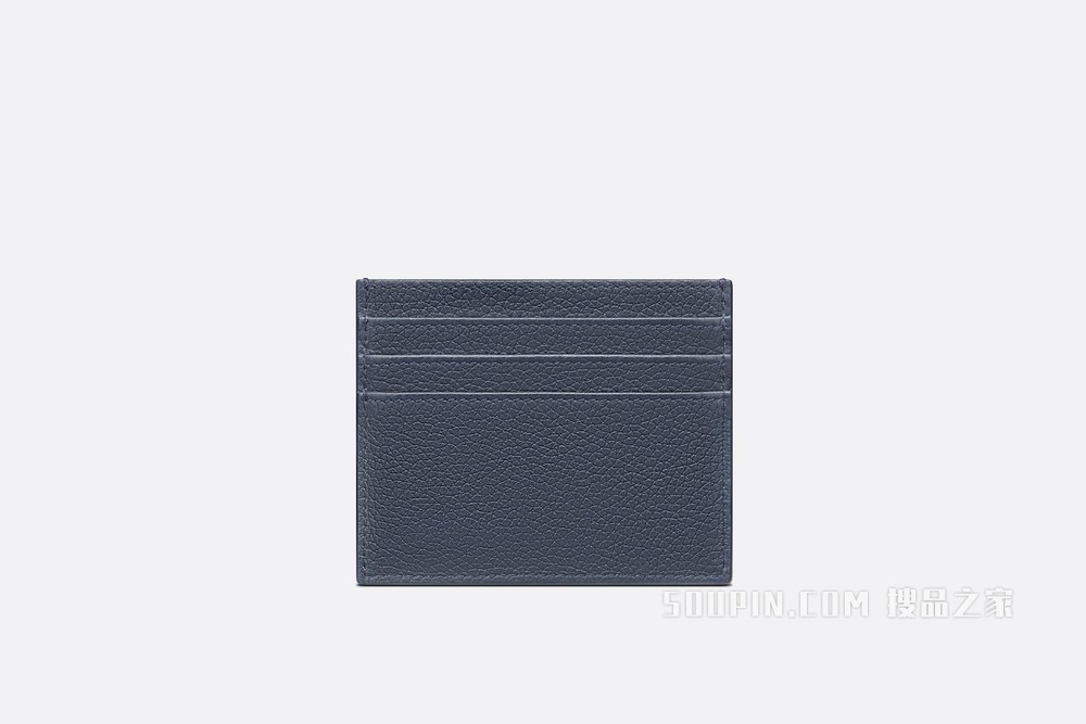 卡夹 海军蓝色粒面牛皮革“CD Icon”标志