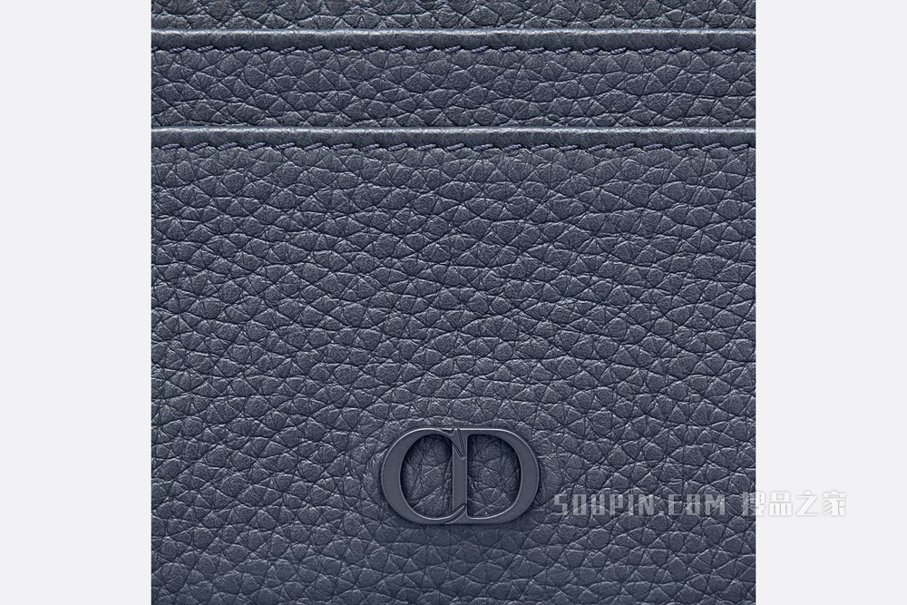 卡夹 海军蓝色粒面牛皮革“CD Icon”标志