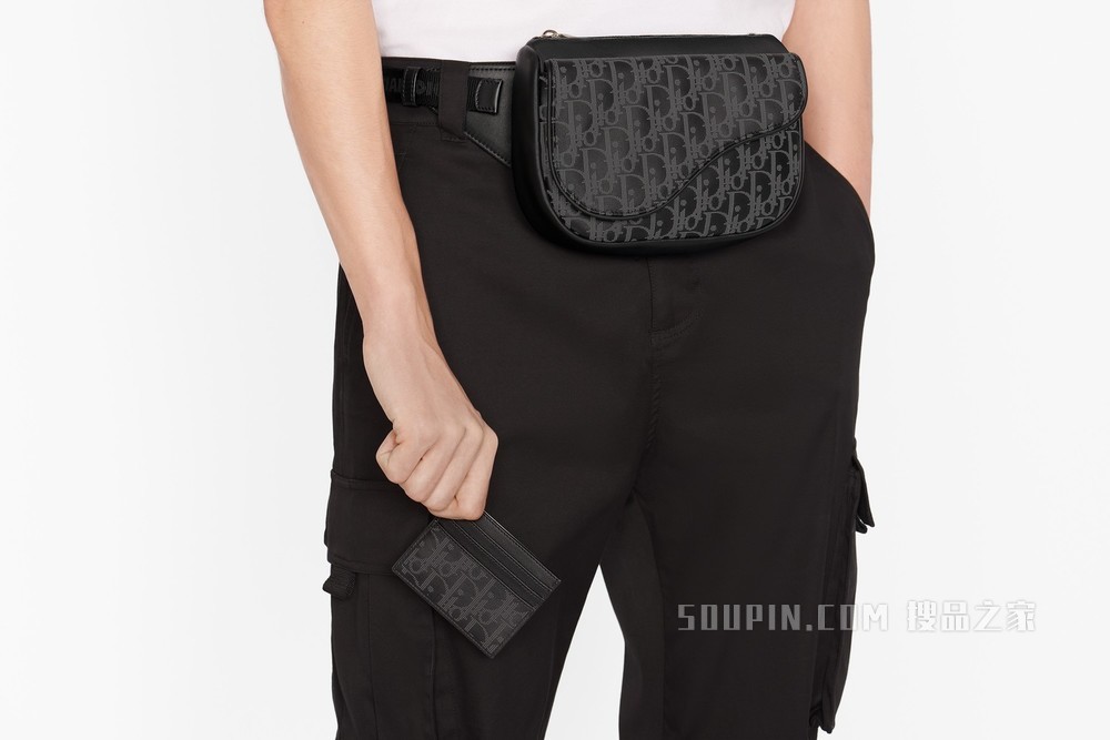 Dior World Tour 卡夹 黑色 Oblique Galaxy 印花效果皮革