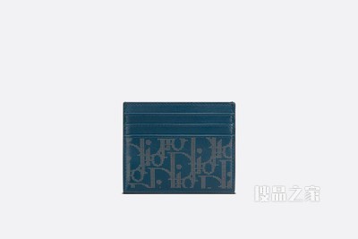 Dior World Tour 卡夹 海军蓝色 Oblique Galaxy 印花效果皮革