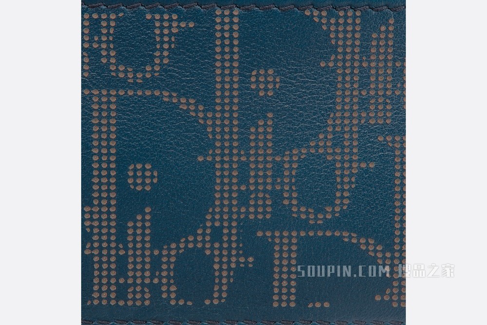 Dior World Tour 卡夹 海军蓝色 Oblique Galaxy 印花效果皮革