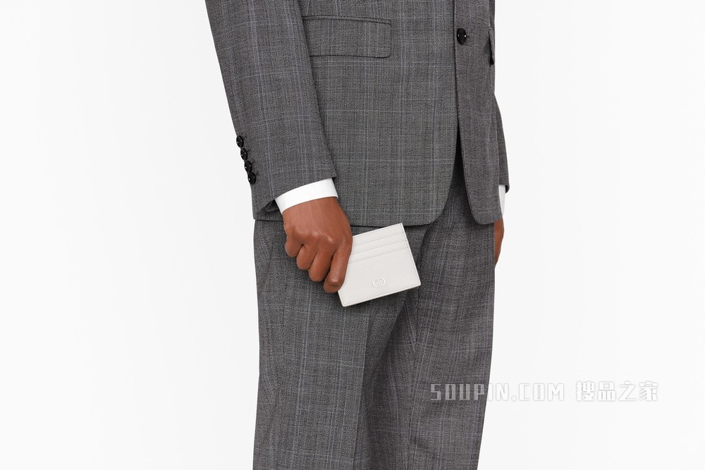 卡夹 迪奥灰粒面牛皮革“CD Icon”标志