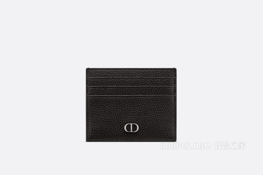 卡夹 黑色粒面牛皮革“CD Icon”标志