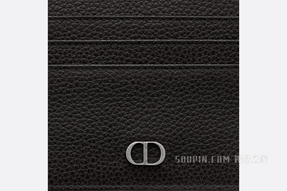 卡夹 黑色粒面牛皮革“CD Icon”标志