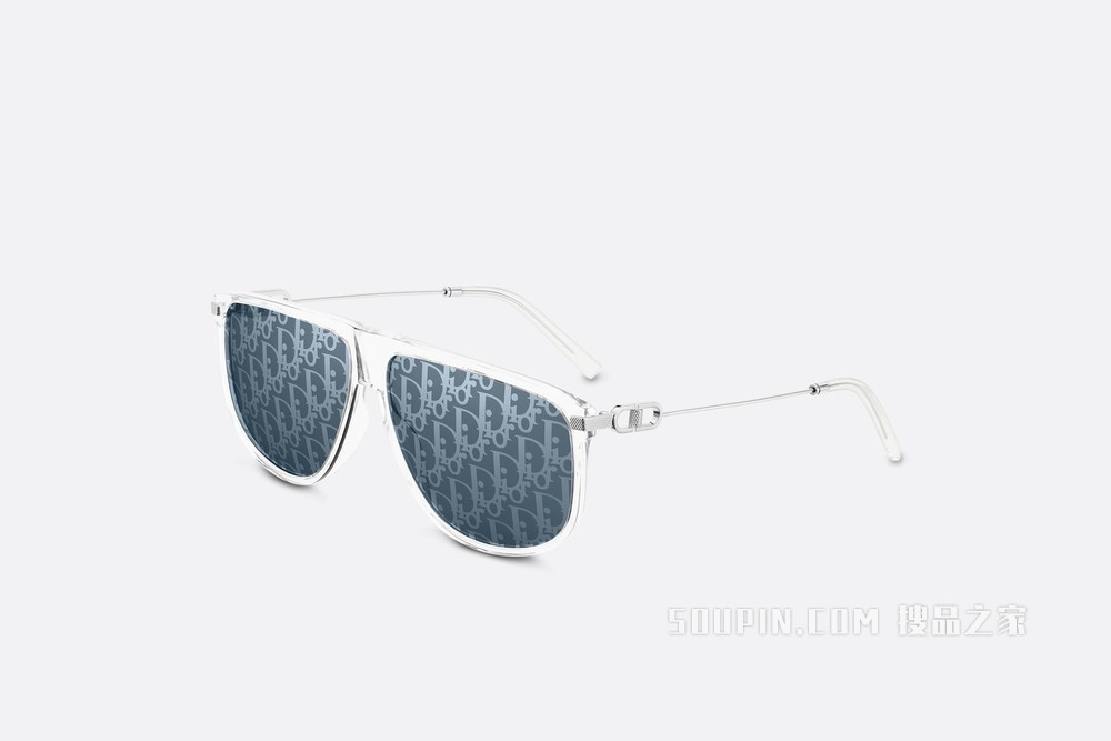 CD Link S2U 太阳眼镜 Dior Oblique 图案镜片透明方形镜框
