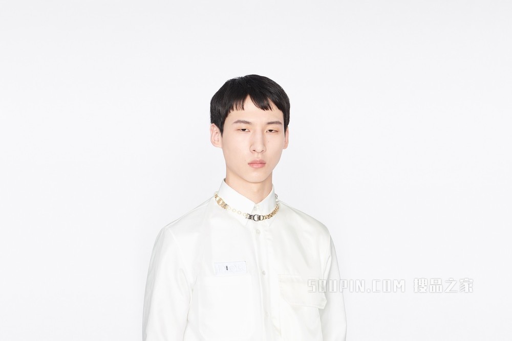 DIOR AND SACAI 项链 金色和银色饰面黄铜搭配白色树脂珠饰