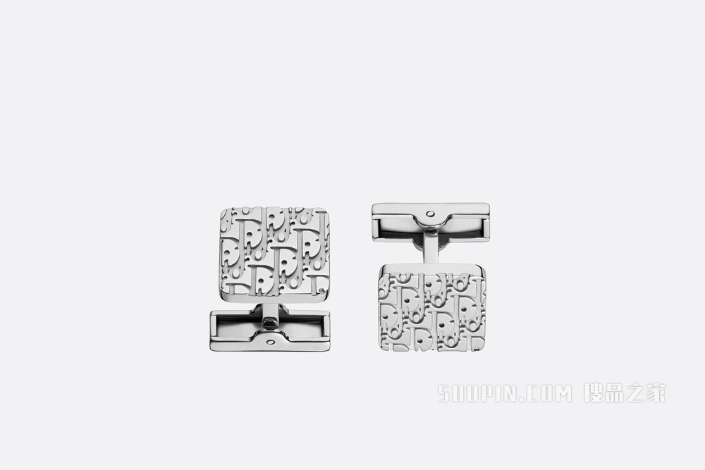 袖扣 银质 Dior Oblique 图案