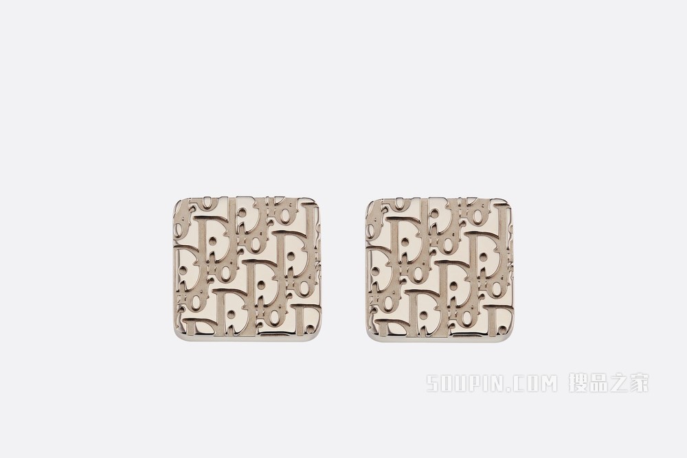 袖扣 银质 Dior Oblique 图案