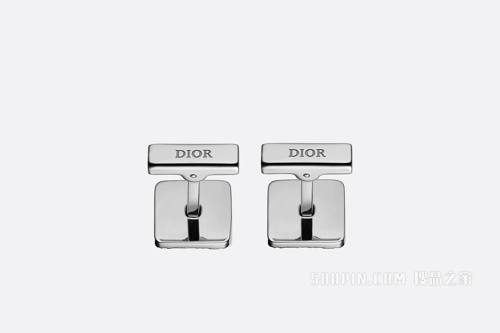 袖扣 银质 Dior Oblique 图案
