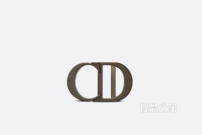 “CD Icon”腰带扣 35 毫米橄榄色哑光涂漆饰面黄铜和半透明效果苯胺饰面