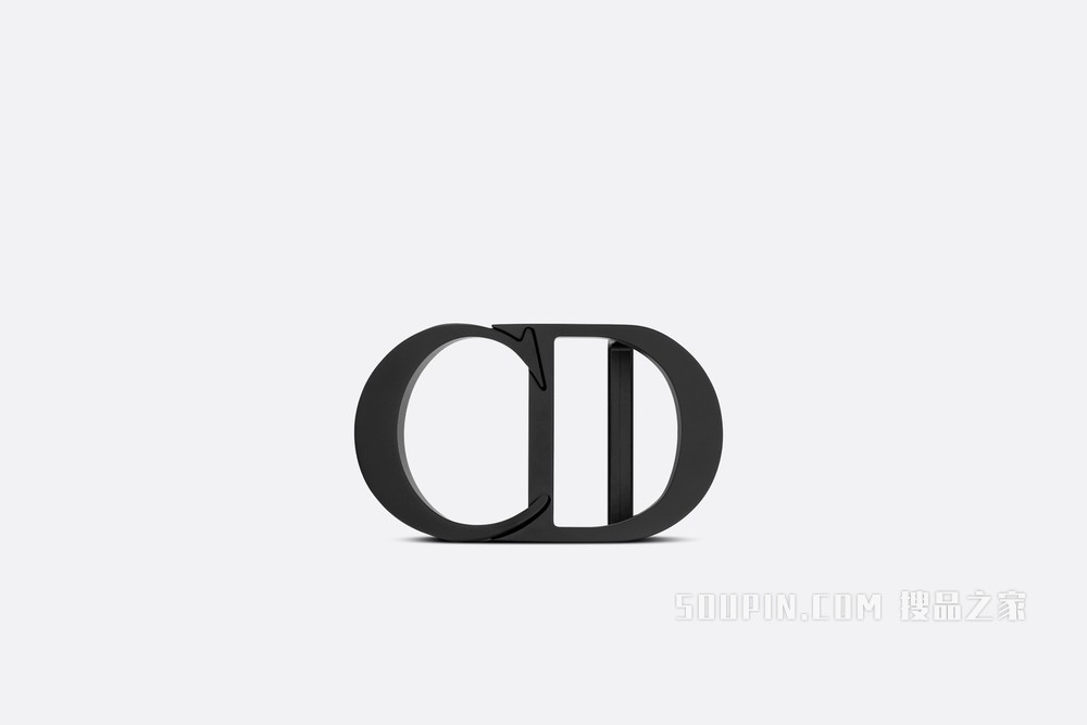 “CD Icon”腰带扣 35 毫米黑色哑光涂漆饰面黄铜