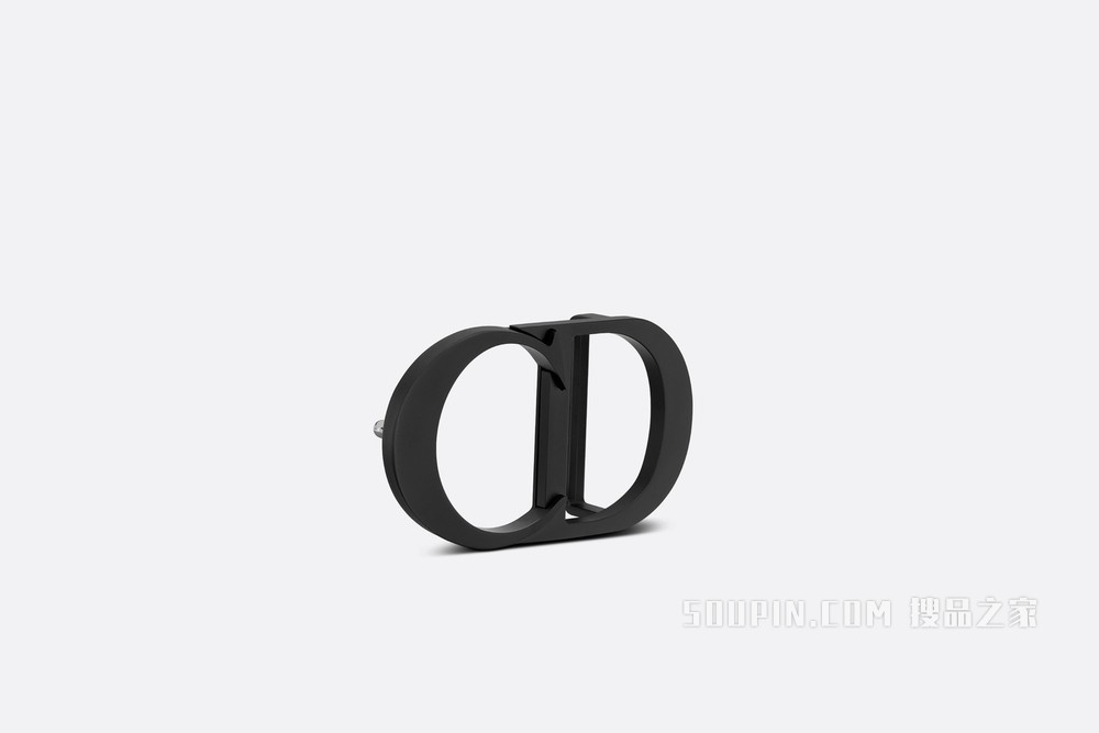 “CD Icon”腰带扣 35 毫米黑色哑光涂漆饰面黄铜