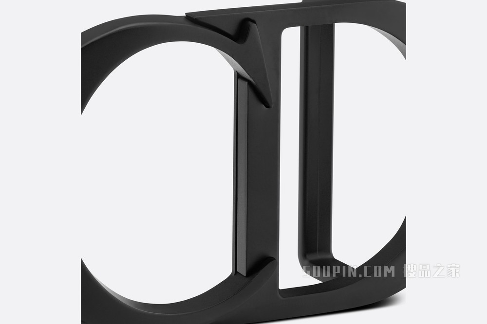 “CD Icon”腰带扣 35 毫米黑色哑光涂漆饰面黄铜