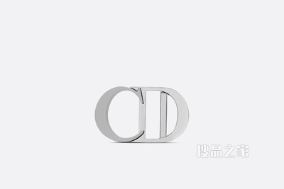 “CD Icon”腰带扣 35 毫米迪奥灰哑光涂漆和金属覆层黄铜