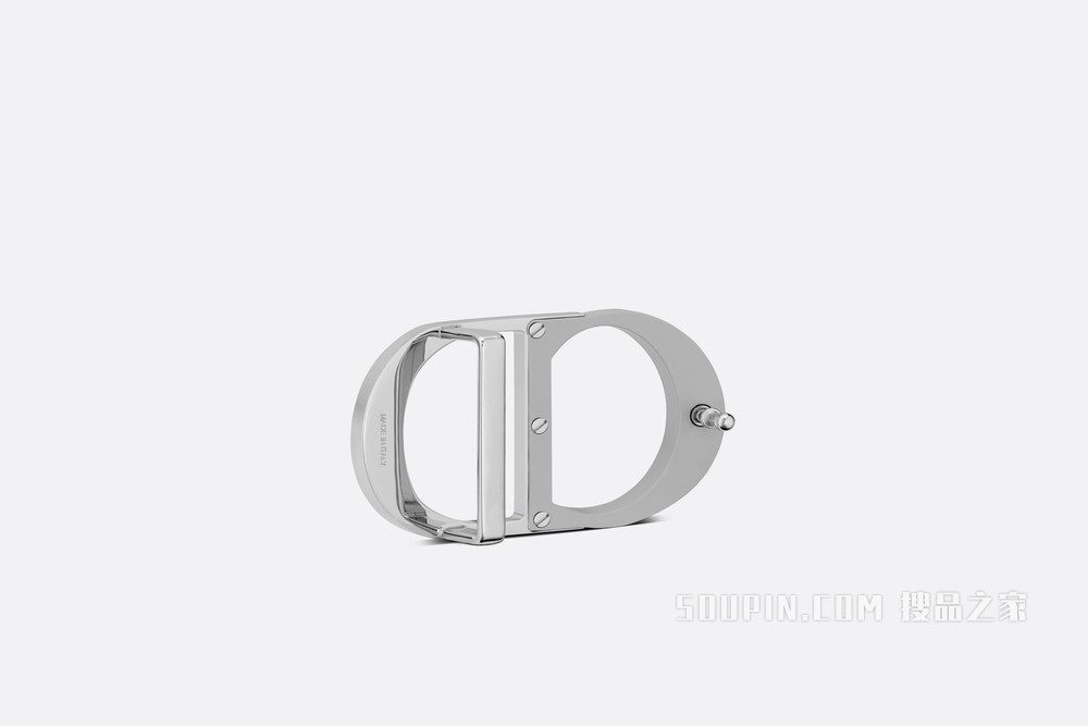 “CD Icon”腰带扣 35 毫米迪奥灰哑光涂漆和金属覆层黄铜