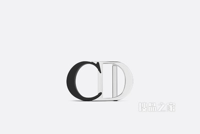 “CD Icon”腰带扣 35 毫米黑色哑光涂漆和金属覆层黄铜