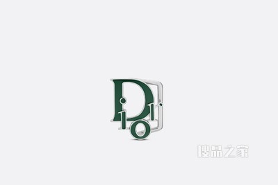 Dior World Tour Dior Oblique 腰带扣 35 毫米金属覆层黄铜和绿色珐琅