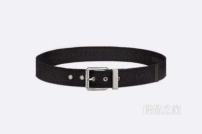 腰带 35 毫米黑色尼龙提花面料“CHRISTIAN DIOR”标志