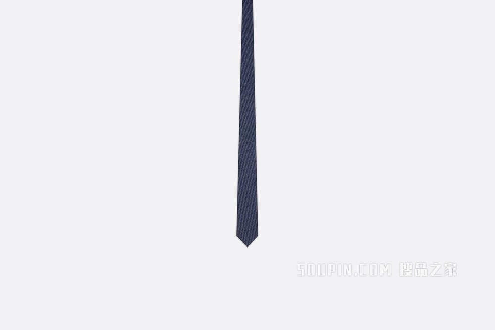 领带 蓝色和黑色桑蚕丝 Oblique 印花