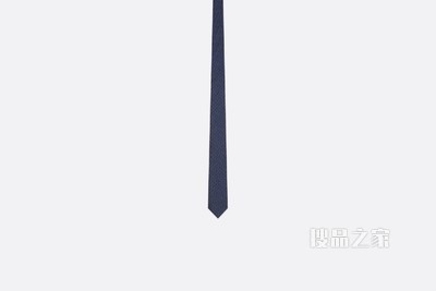 领带 蓝色和黑色桑蚕丝 Oblique 印花