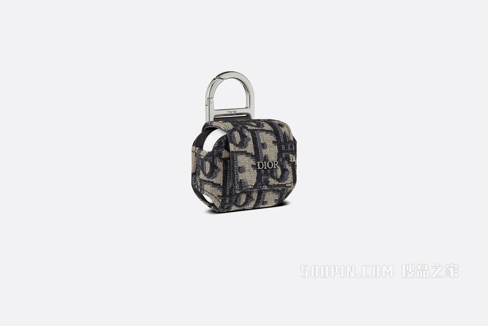 AirPods Pro 耳机套 米色和黑色提花面料 Oblique 印花