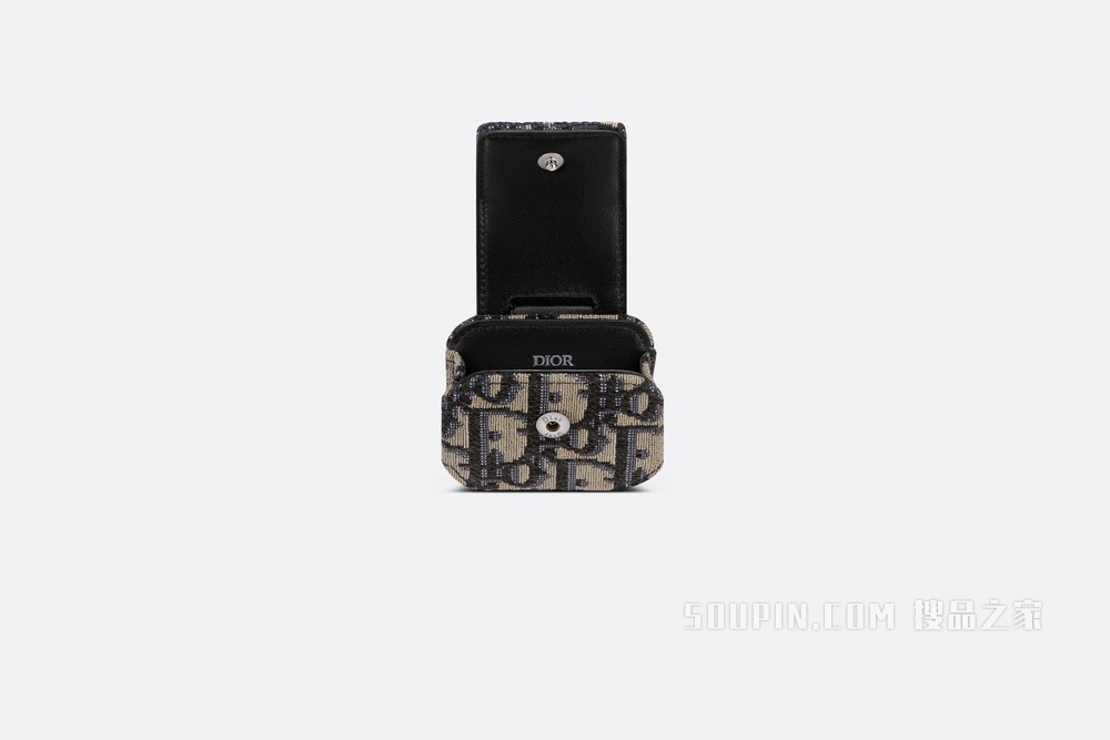 AirPods Pro 耳机套 米色和黑色提花面料 Oblique 印花