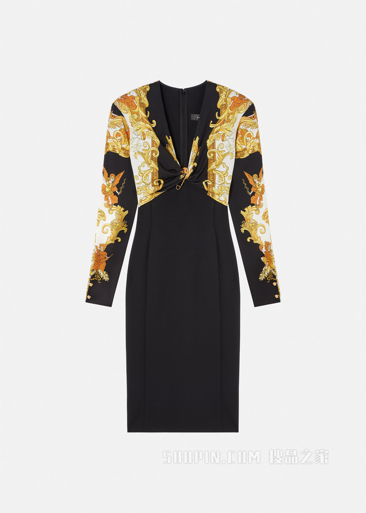 Medusa Renaissance印花乔其纱连衣裙