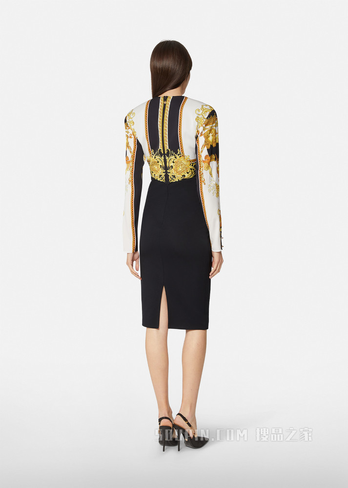 Medusa Renaissance印花乔其纱连衣裙